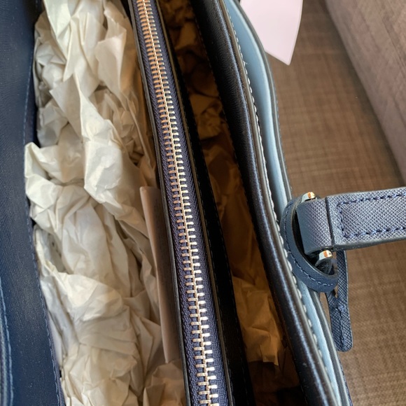 LAPTOP TOTE KATE SPADE CAMERON NCHTCP BLUE LEATHER - Picture 9 of 13